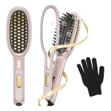 Escova Alisadora2 En 1 Eletrônica Iônico Alisar E Enrolar Rosa 127/220v