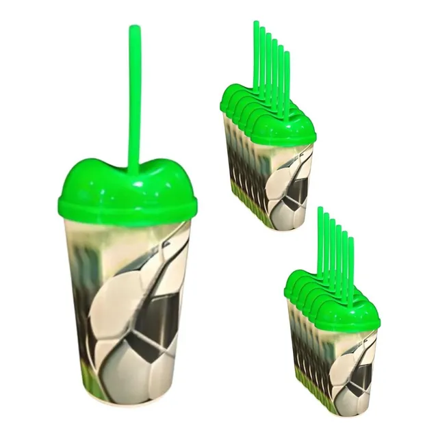 Vaso Pitillo Fútbol Sorpresa X6u Alta Calidad Cumpleaños