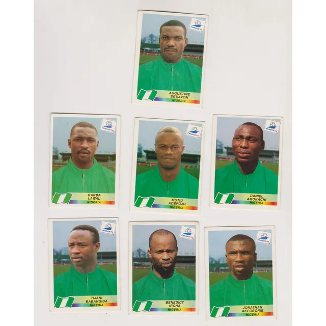 Lote 7 Figurita Nigeria Mundial Francia 1998