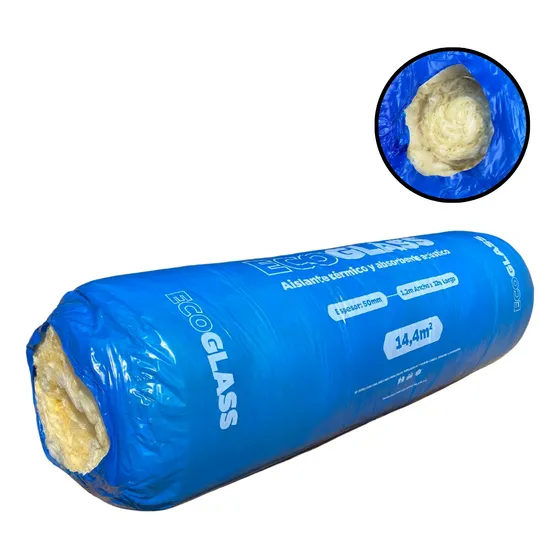Lana De Vidrio 50mm Aislante En Rollo 1.2x12mt Cubre 14.4m2