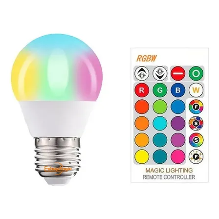 Ampolleta Led E27 Rgbw 3w Control Remoto 16 Colores