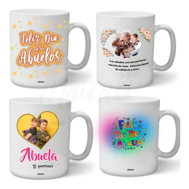 Taza Personalizada Día Del Abuelo Abuela Mailuli