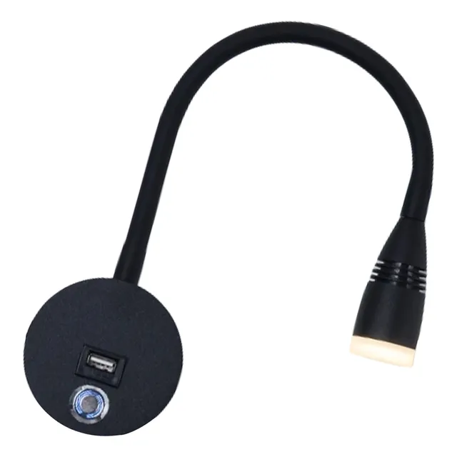 Lámpara Led Flexible Con Cuello De Cisne Para Cama, Lámpara 