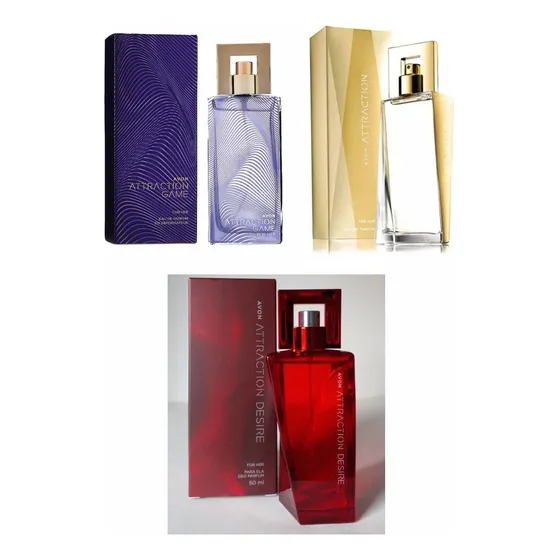 Pack X3 Perfumes Attraction Avon - Original, Desire Y Game
