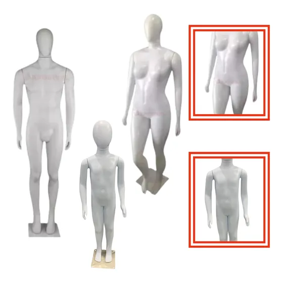 Kit Manequim Familia Branco C/ Masculino+plus Size+infantil