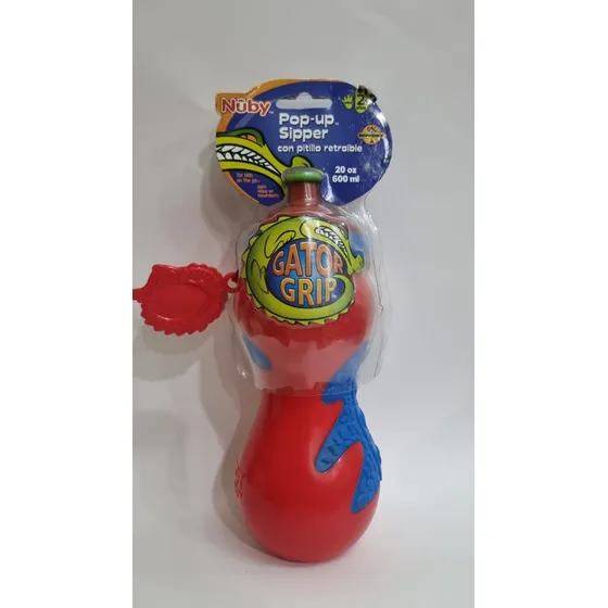 Envase Vaso Termo Niño Nuby Rojo Cocodrilo Pitillo Retraible