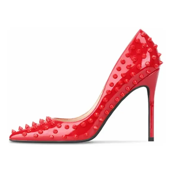 Sapato Scarpin Vermelho Com Spikes