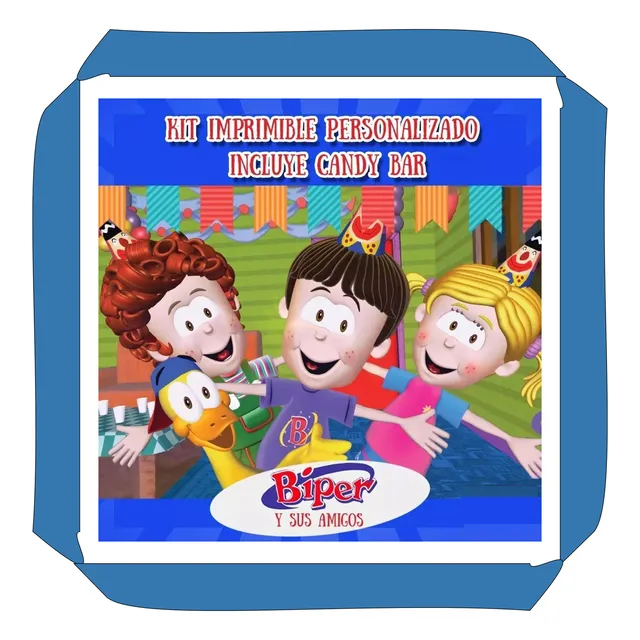 Kit Imprimible Biper Y Sus Amigos Personalizado Candy Bar
