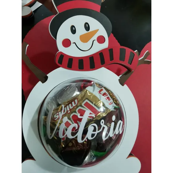 Bambalinas Rellenas Personalizadas Navidad, Muñeco De Nieve