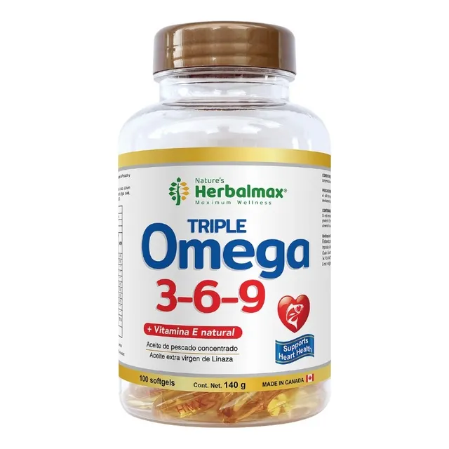Triple Omega 369 Softgel 1400mg, 100 Cápsulas Blandas Sabor Sin Sabor