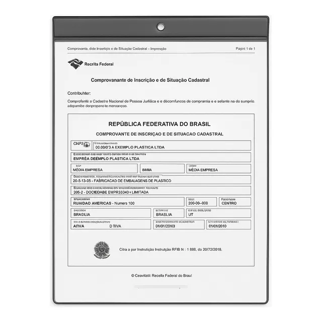 Porta Quadro Alvará Protetor Horizontal Cnpj Avisos A4 10 Un