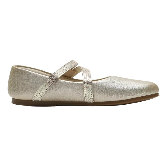 Sapatilha Bailarina Infantil Menina Klin Dourado Velcro