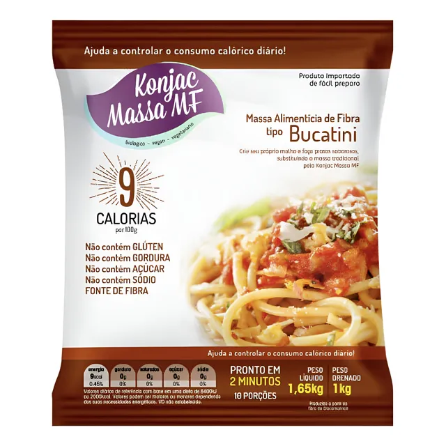 Macarrão Konjac Bucatini Zero Carbo Vegano 1kg | Low Carb
