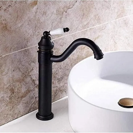 Grifo Cocina Baño Negro Monomando Interruptor Frio Caliente