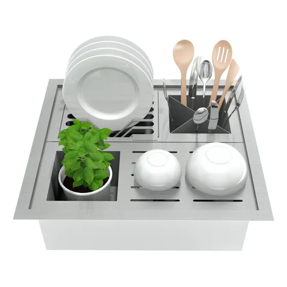 Canal Úmido Quadratino 450 Com Acessórios Debacco Cor Inox