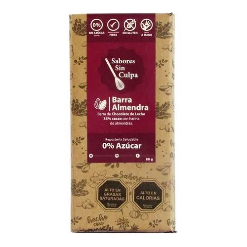 Chocolate Con Almendra Sin Azucar Sin Gluten