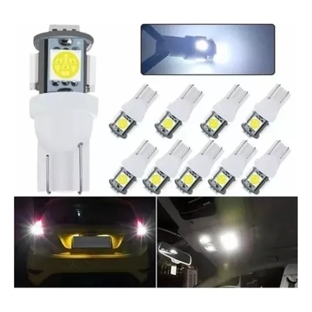 30pzs Foco Led Pellizco T10 Automotriz Lote Led 5050 Blanco
