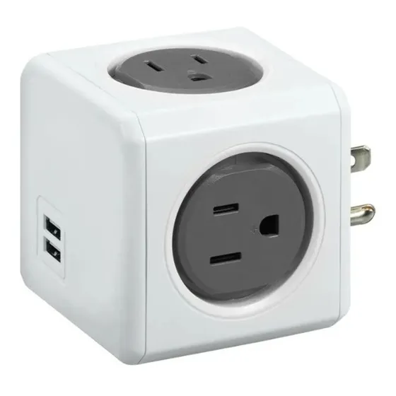 Multitoma Powercube By Allocacoc  4 Tomas + 2 Usb  Gris