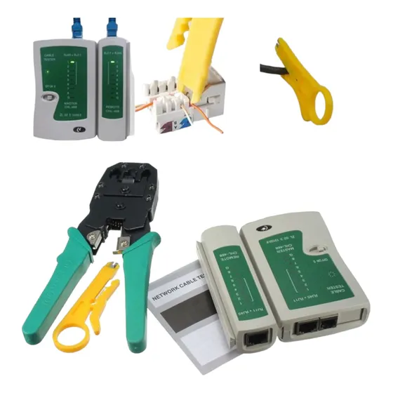 Kit Crimpeador Ponchador + Testeador + 12 Conectores Rj45
