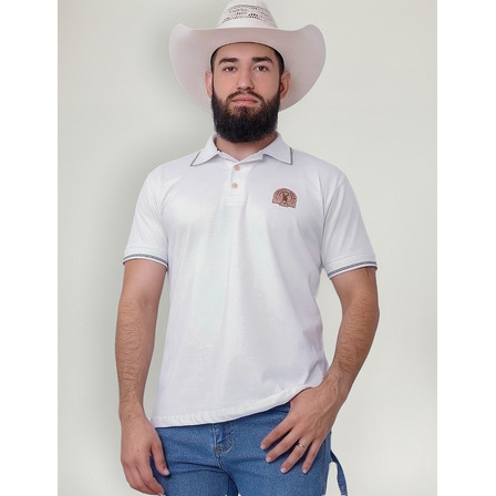 Camiseta Muladeiros Masculina Country Gola Polo Branca Camiseta Muladeiros Masculina Country Gola Polo Branca