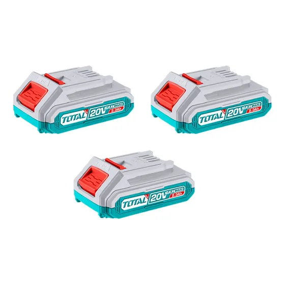 Pack 3 Baterías De Litio-ion 20v 2 Amperes Industrial Total