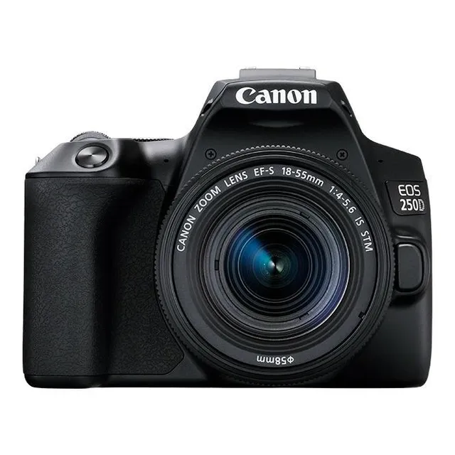 Canon EOS 250D + lente 18-55mm DSLR color negro