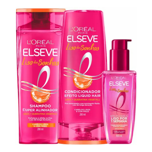 Kit Shampoo + Condicionador + Sérum Liso Dos Sonhos - Elseve Kit Shampoo + Condicionador + Sérum Liso Dos Sonhos - Elseve