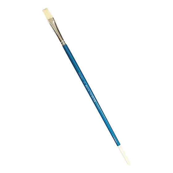 Pincel 001 #12 Plano Cerda Blanca Pelo Sintético Sfb0001