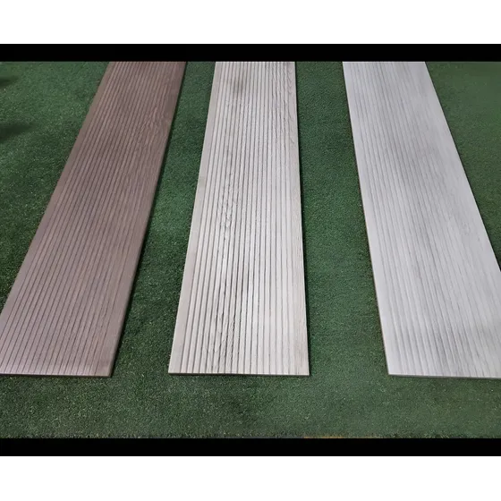 Porcelanato Tipo Deck 23x120 Wengue Ceniza Ash Gris Rect