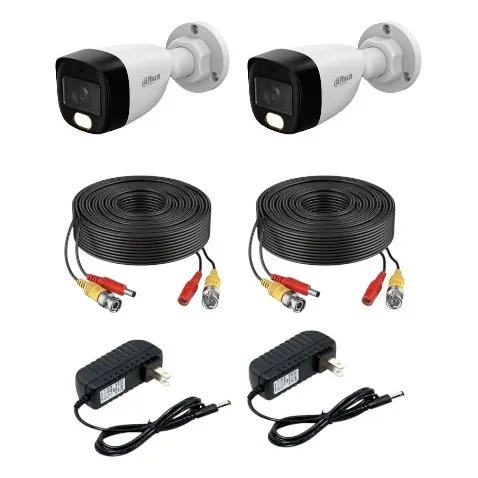 Kit Dahua-2-hac-hfw1209cn-a-led/bullet/full Color/cables