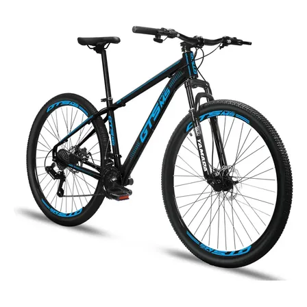 Bicicleta mountain bike GTS PRO M5 Techs Aro 29 tamanho do Quadro 19" - preto/azul