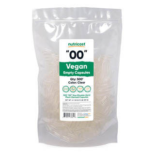 Cápsulas Vacías Nutricost, Tamaño 00, Veganas, 500 Cápsulas Cápsulas Vacías Nutricost, Tamaño 00, Veganas, 500 Cápsulas