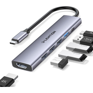 Adaptador Hub Usb 3.0 Lention Dongle Para Mac 6 Em 1 4k Hdmi Adaptador Hub Usb 3.0 Lention Dongle Para Mac 6 Em 1 4k Hdmi