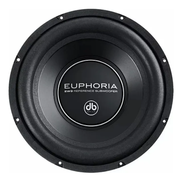 Subwoofer Profesional Para Automóvil Euphoria By DB Drive EW312D4 EW3 12D4 EW3 Series 12 Pulgadas 750 Watts Máximo 250 Watts RMS Doble Bobina 4 Ohms Color Negro