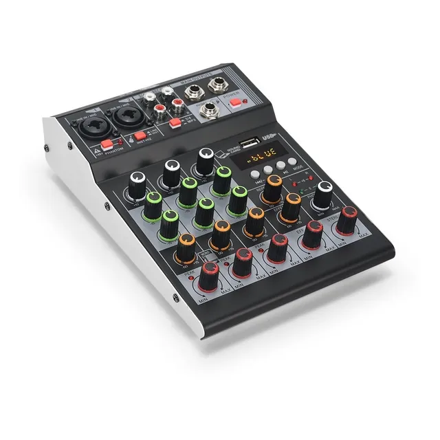 Mezcladora Tarjeta Audio Bluetooth Power Efectos 4 Canales