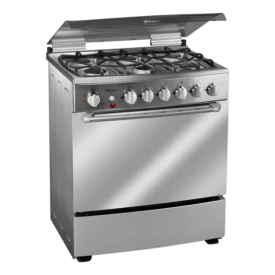 Estufa Koblenz de Piso 30" con 6 Quemadores de Gas EK-3131 Firenze Función Freidora de Aire + Campana de Pared Koblenz 76 Cm Gris