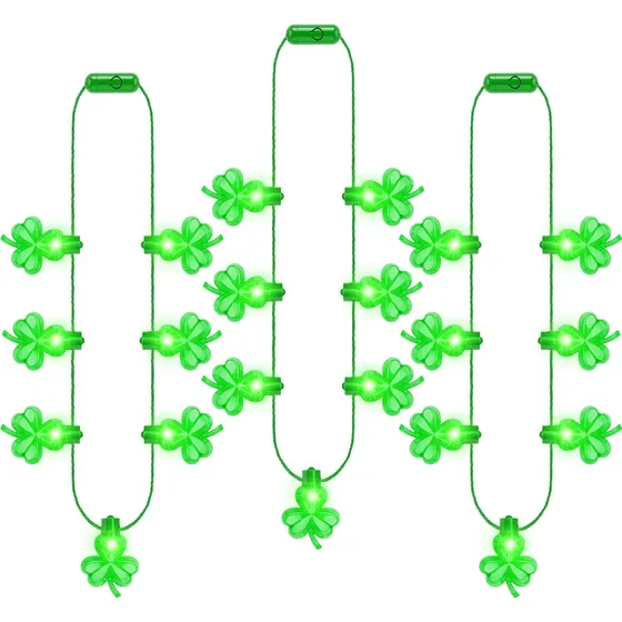 Collar San Patricio 7 Luces Verdes Decoración Para Fiesta