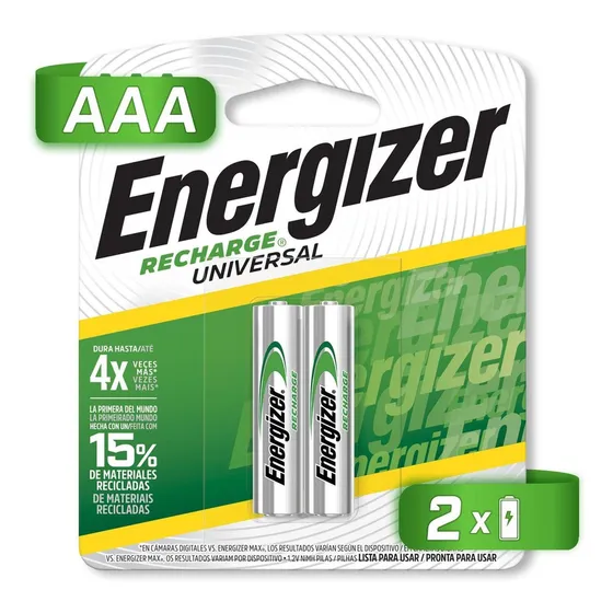Pilas Recargables Energizer Aaa 700 Mah Blister 2 Unidades