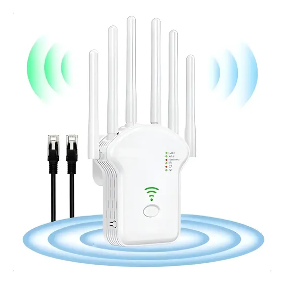 Repetidor Wifi 2800m 6 Antenas Amplificador de Sinal 300mbps