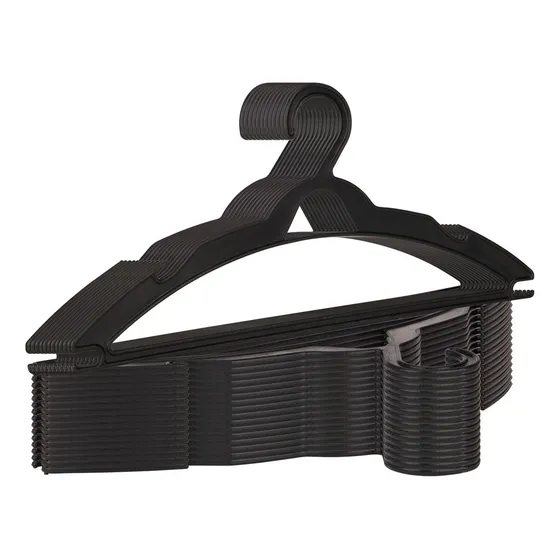 Cabide Preto Paranoia Produtiva Achatado Kit 50 unidades plastico