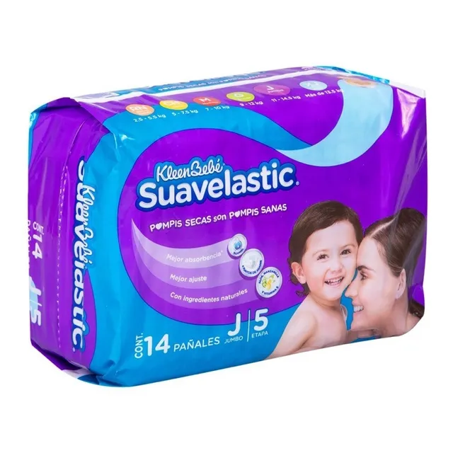 Pañales Kleenbebe Suavelastic Jumbo 14 Piezas Etapa 5 Género Sin Género Talla Jumbo (j)