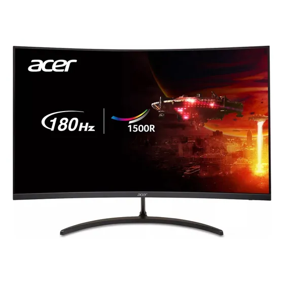 Monitor Acer Nitro 31,5 Edt320q Fhd 180hz Curvo 1ms Gamer Cor Preto 127/220v