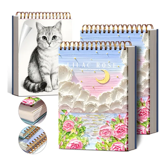 2pcs16k Cuaderno De Dibujo 240p Con Lámina Gruesa Sketchbook