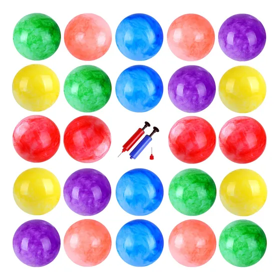 Gcqjoq 24 Bolas Inflables De 9 Pulgadas Para Nios Y 2 Bombas