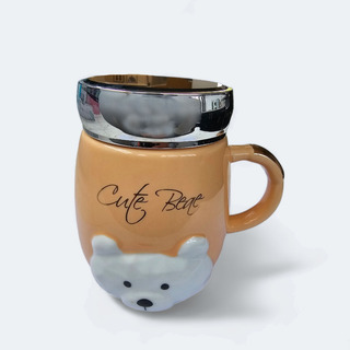 Taza De Cerámica 3d Oso Con Tapa Varios Colores Para Bebidas Taza De Cerámica 3d Oso Con Tapa Varios Colores Para Bebidas