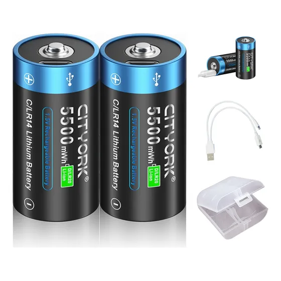 Carga Usb Pilha Recarregável Tipo C De 1.5v Baterias Lr14