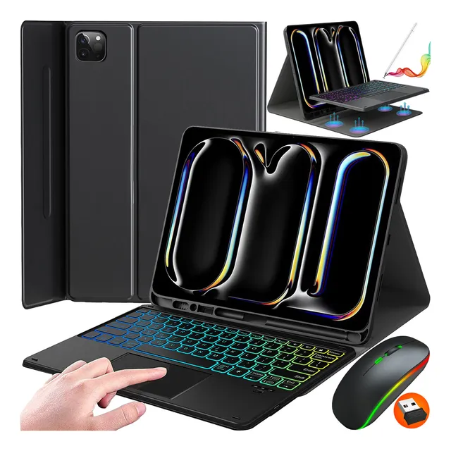Funda Teclado Táctil+mouse+lápiz Para iPad Pro 11  2024 M4 Ñ