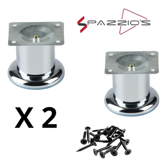 Para Cromada Acero De 6 Cm Para Muebles - Box (2 Patas)