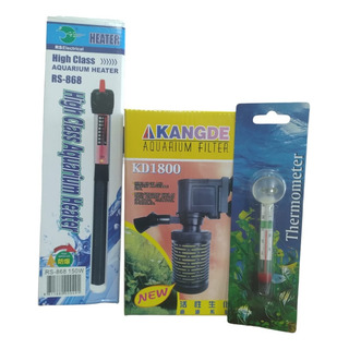 Kit Equipamiento Pecera 80 / 100 Litros Filtro Calefactor Kit Equipamiento Pecera 80 / 100 Litros Filtro Calefactor