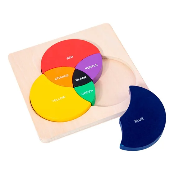 Juego De Encastre De Madera Mezcla De Colores Para Bebés